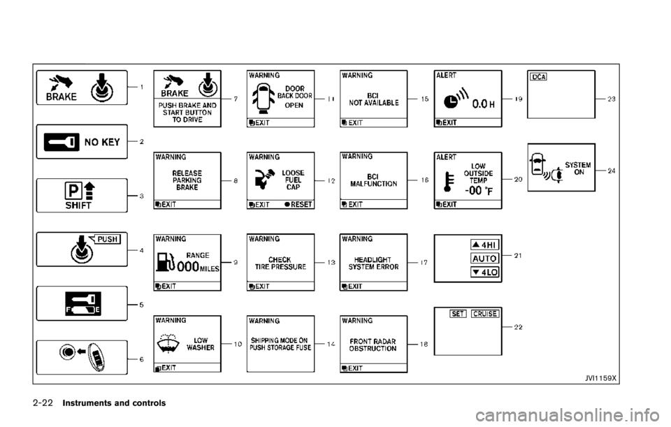 NISSAN ARMADA 2017 2.G Owners Manual 2-22Instruments and controls
JVI1159X 