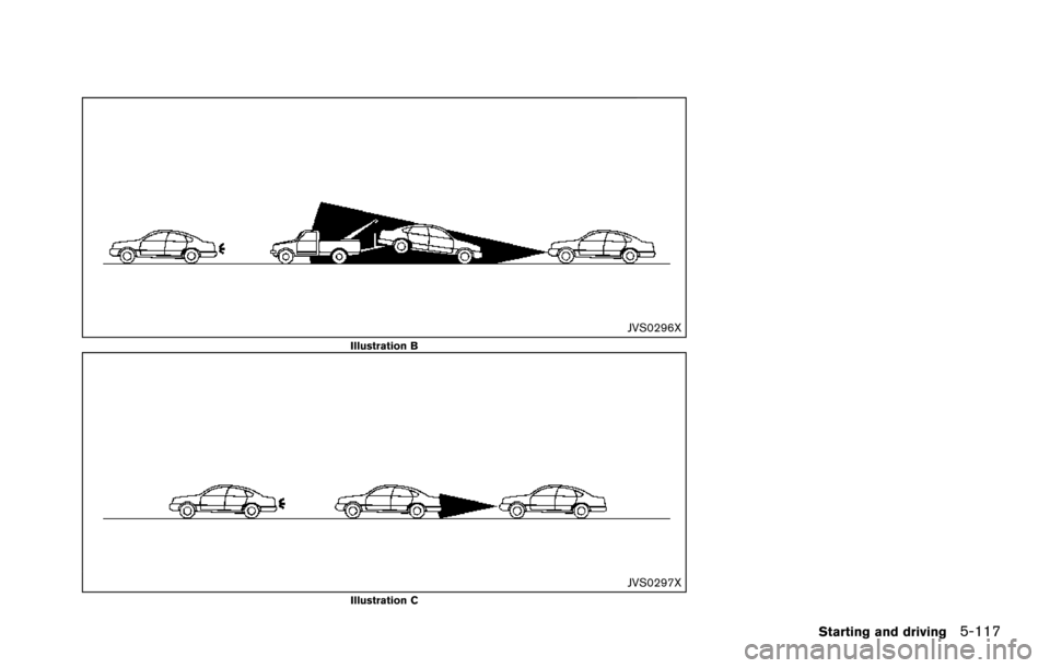 NISSAN ARMADA 2017 2.G Owners Manual JVS0296XIllustration B
JVS0297XIllustration C
Starting and driving5-117 