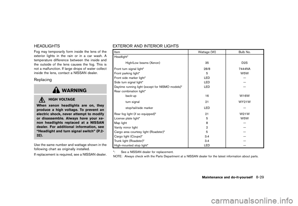 NISSAN 370Z 2012  Owners Manual 