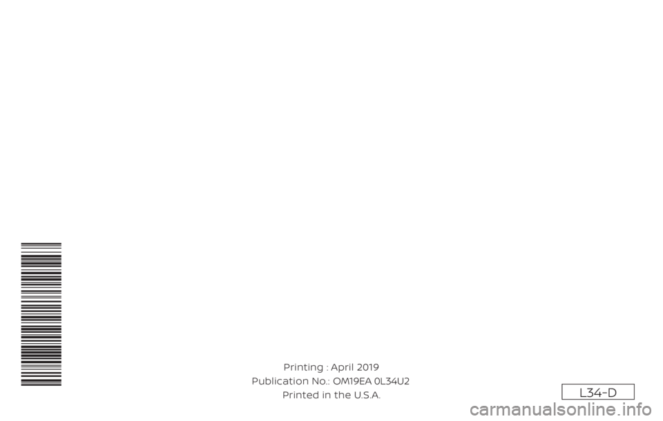 NISSAN ALTIMA SL 2018  Owners Manual 