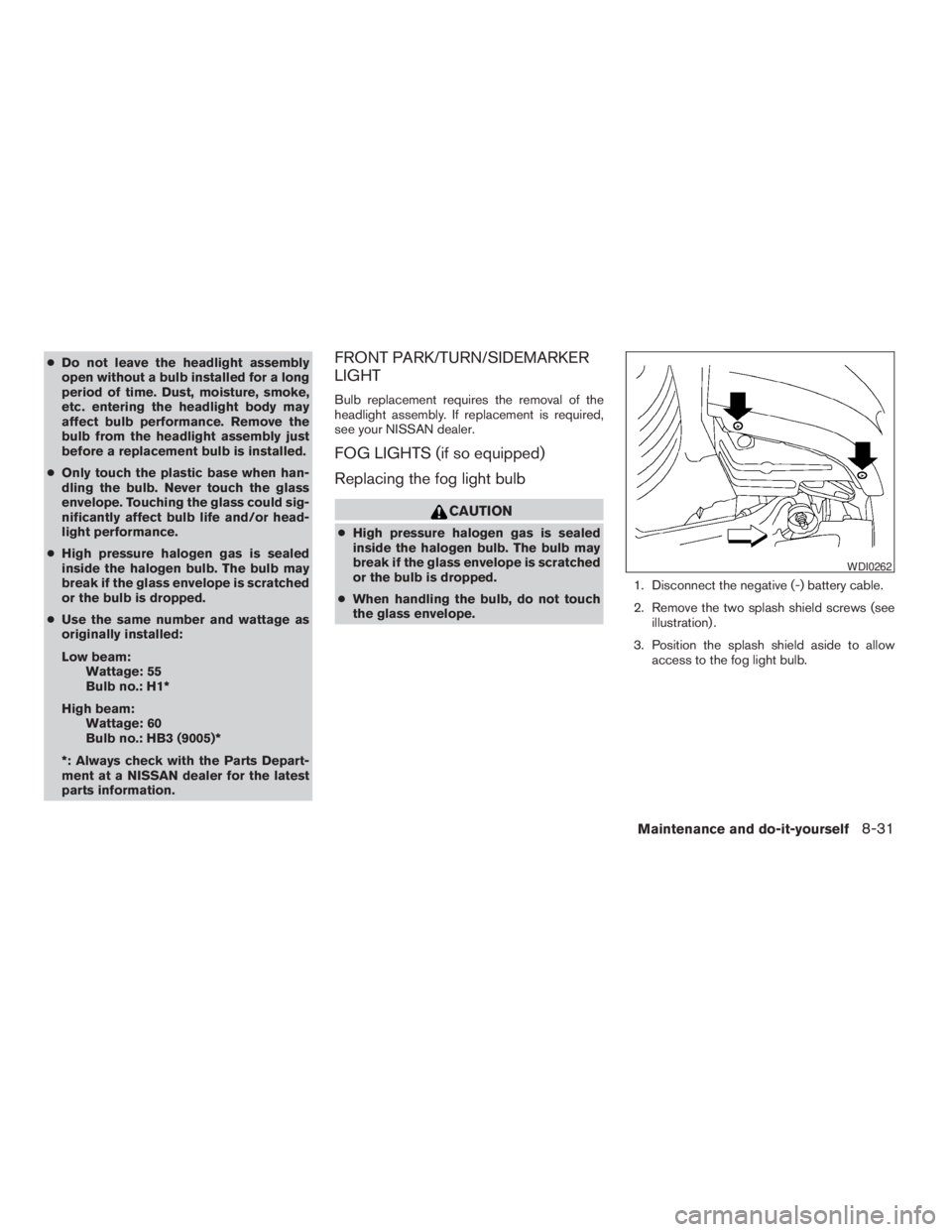 NISSAN ALTIMA 3,5 SE 2005  Owners Manual 