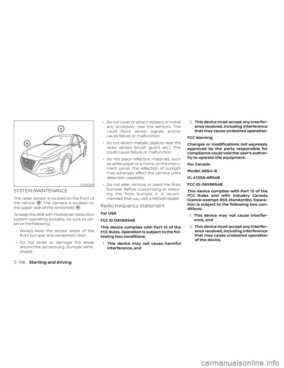 NISSAN ALTIMA 2022  Owners Manual 