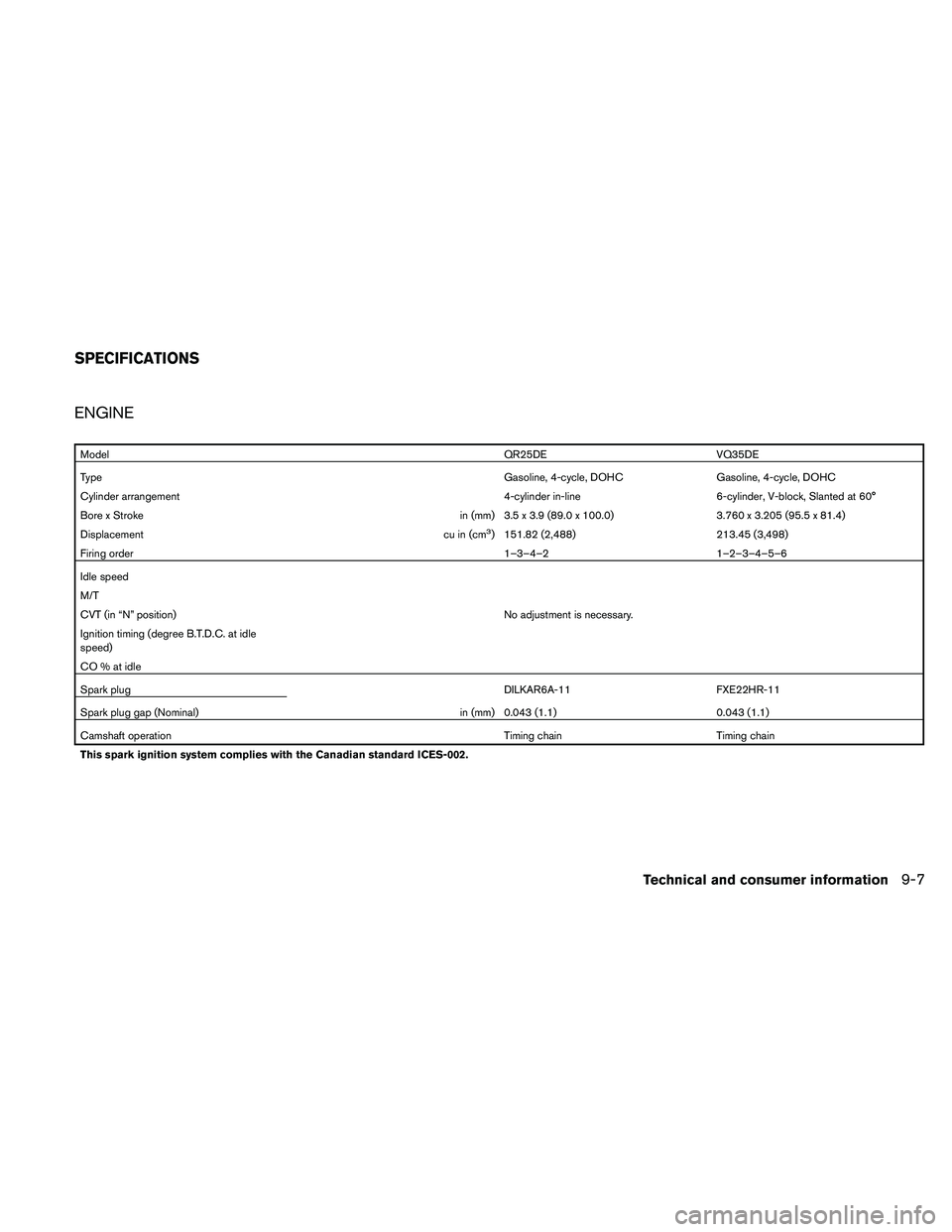 NISSAN ALTIMA 2010  Owners Manual ENGINE 
