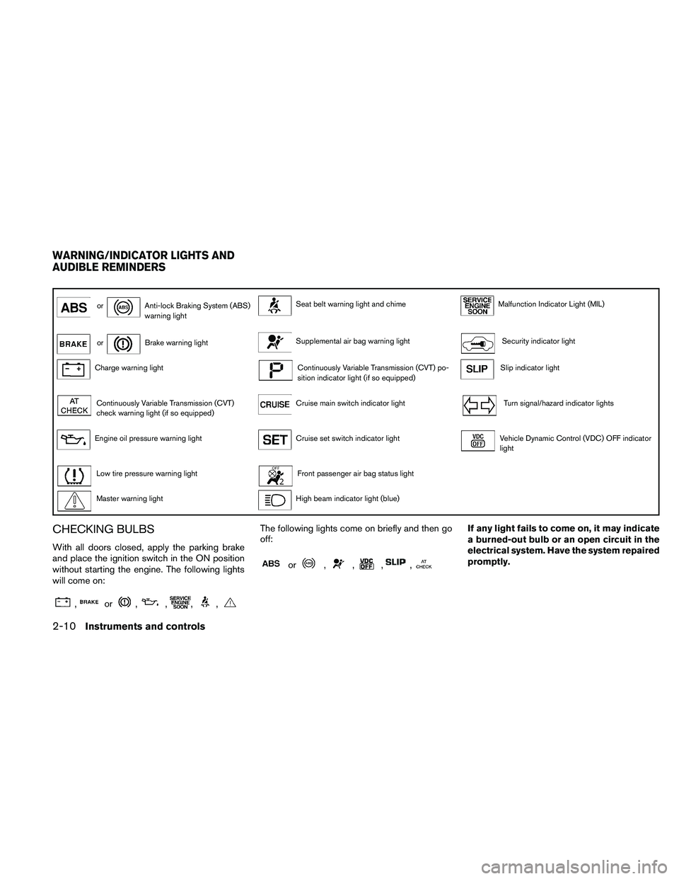 NISSAN ALTIMA 2010  Owners Manual or 