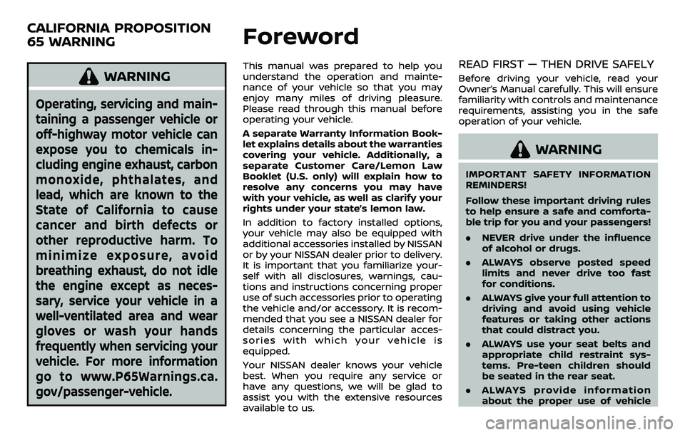 NISSAN ARMADA 2023  Owners Manual 