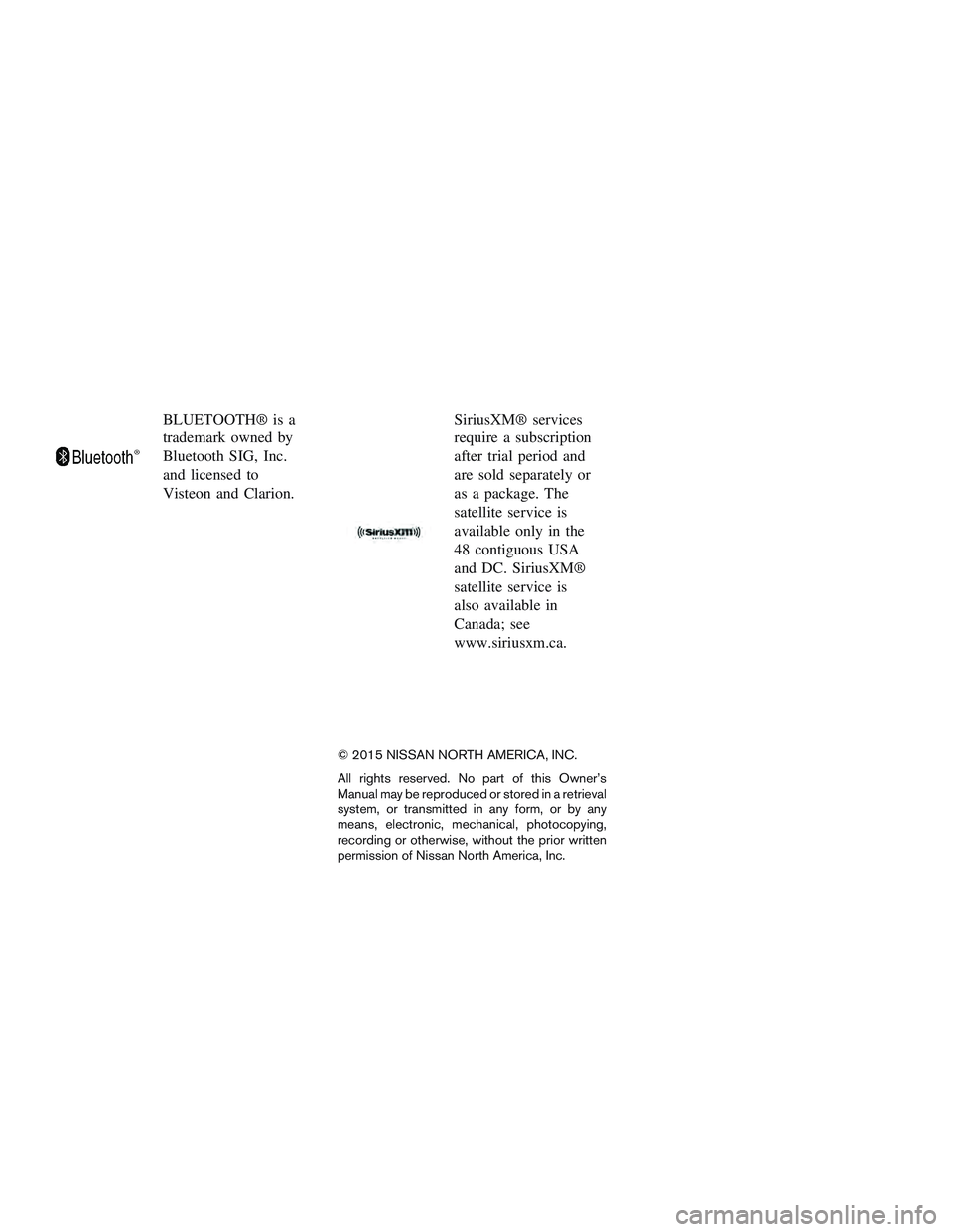 NISSAN ARMADA PLATINUM 2015  Owners Manual 
