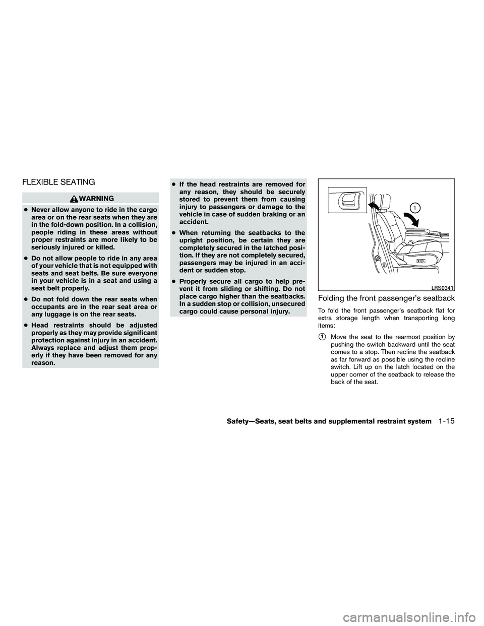 NISSAN ARMADA 2010  Owners Manual FLEXIBLE SEATING 