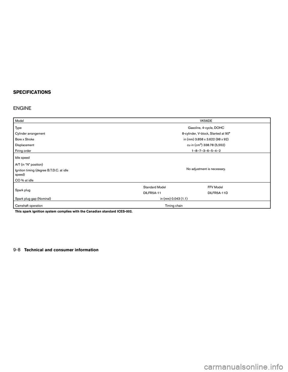 NISSAN ARMADA 2010  Owners Manual ENGINE 