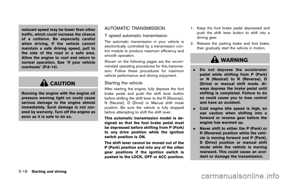 NISSAN ARMADA PLATINUM 2017  Owners Manual ENGINE COMPARTMENT 
