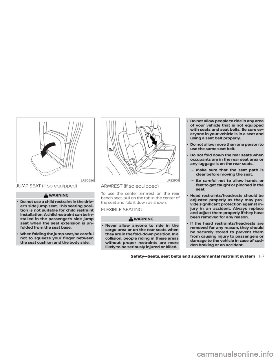 NISSAN FRONTIER PRO-4X 2019  Owners Manual JUMP SEAT (if so equipped) 