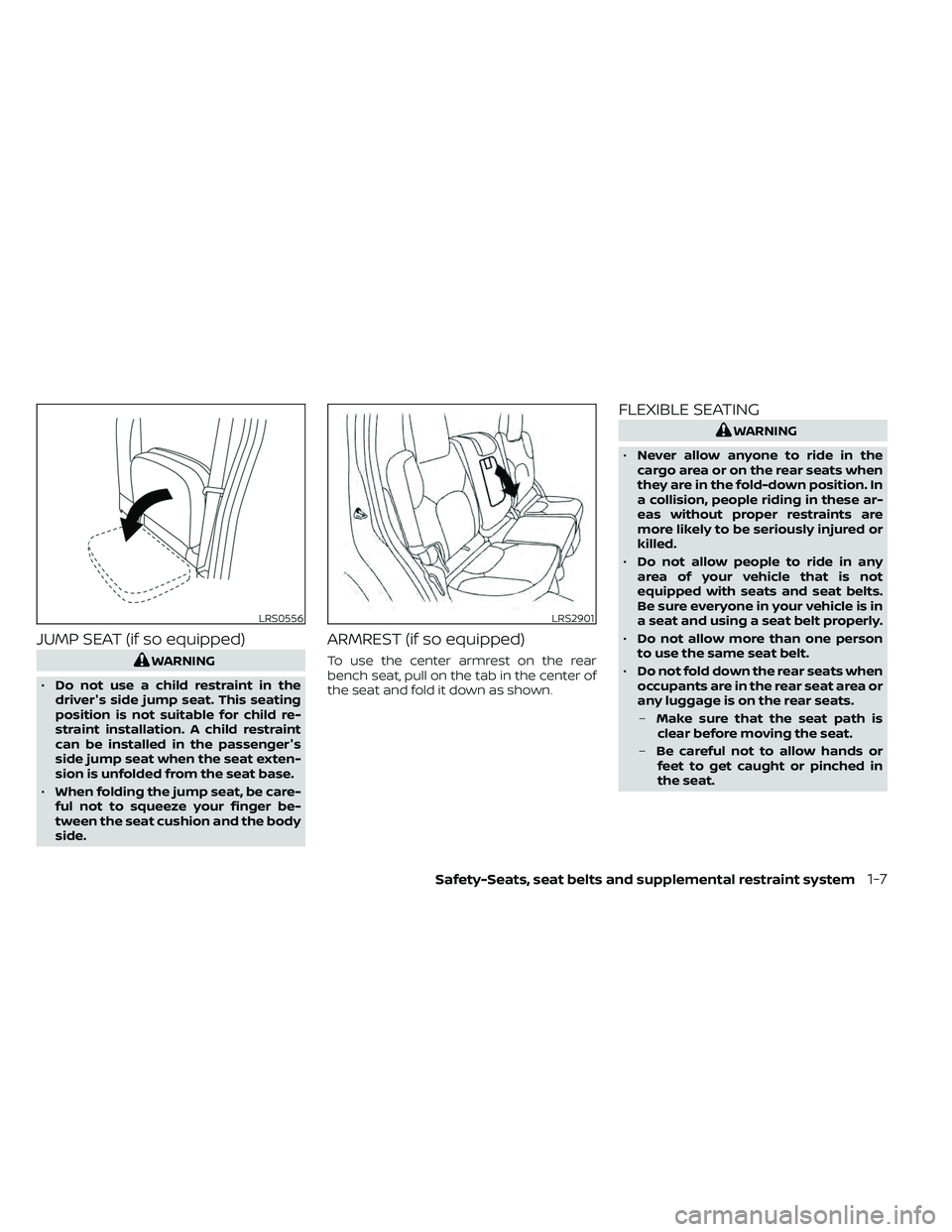 NISSAN FRONTIER 2021  Owners Manual JUMP SEAT (if so equipped)
LRS2901 