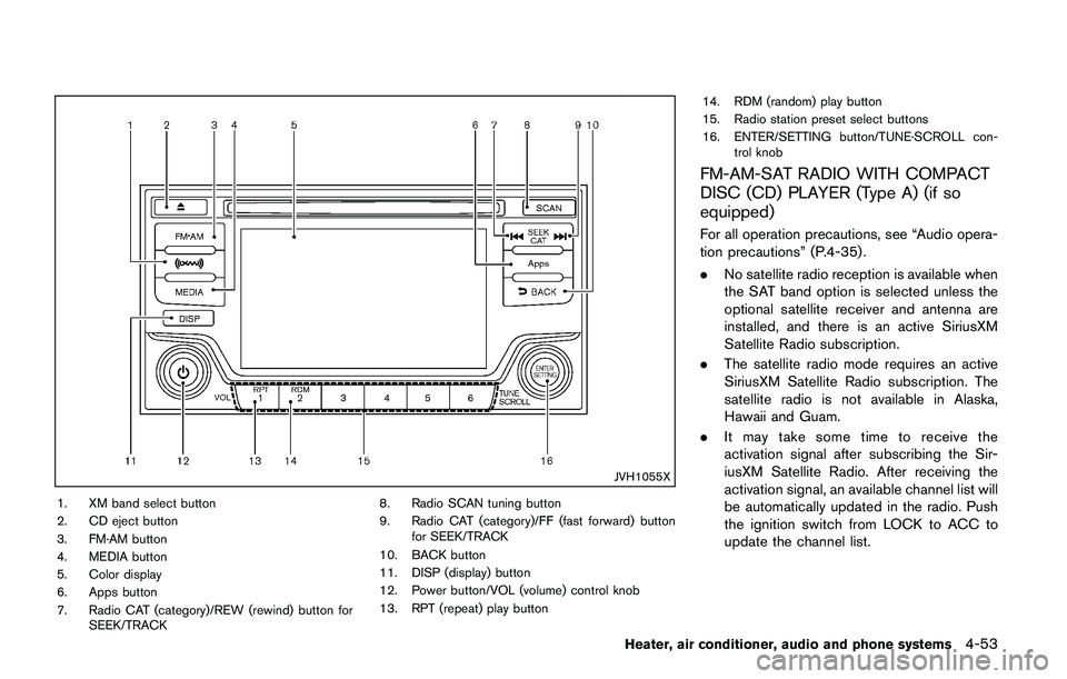 NISSAN JUKE 2018  Owners Manual SAA2381
SIDE VENTILATORS
Open or close the vents, and adjust the air flow
direction of ventilators as illustrated. 