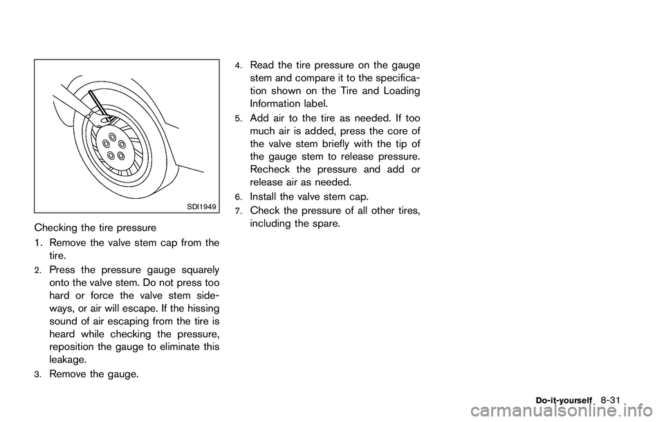 NISSAN JUKE 2021  Owners Manual opening.Do not overfill*B.
6. Recheck oil level with the dipstick.
It is normal to add some oil between oil
maintenance intervals or during the break-
in period, depending on the severity of
operating