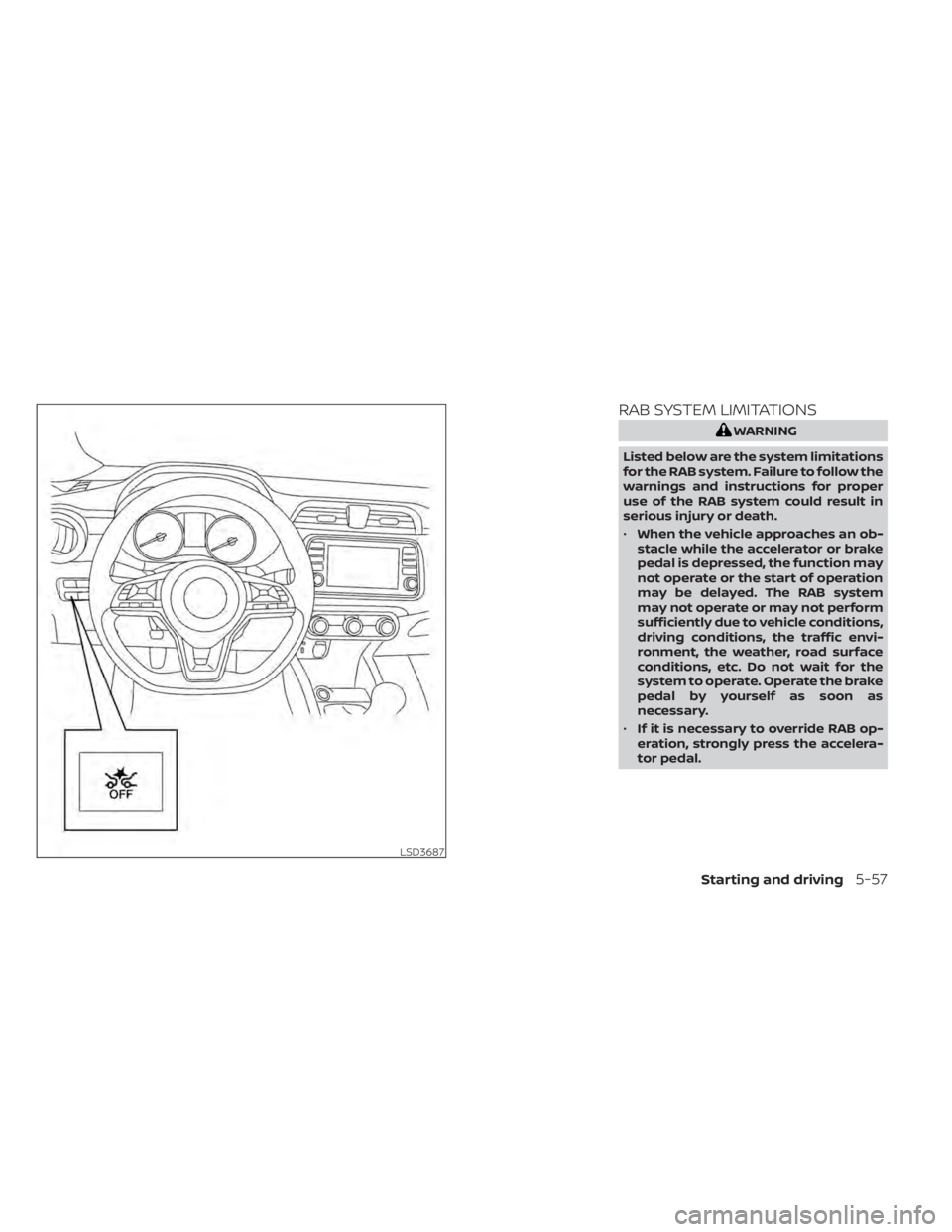 NISSAN KICKS 2022  Owners Manual RAB SYSTEM LIMITATIONS 