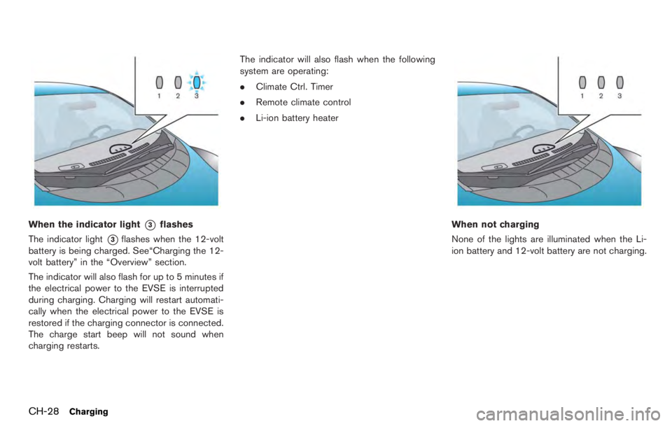 NISSAN LEAF 2012  Owners Manual 1. Open the lid of the air compressor and takeout the speed restriction sticker, then put it
in a location where the driver can see it while
driving. 
