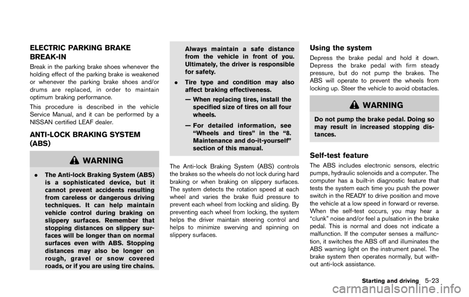 NISSAN LEAF 2011  Owners Manual 