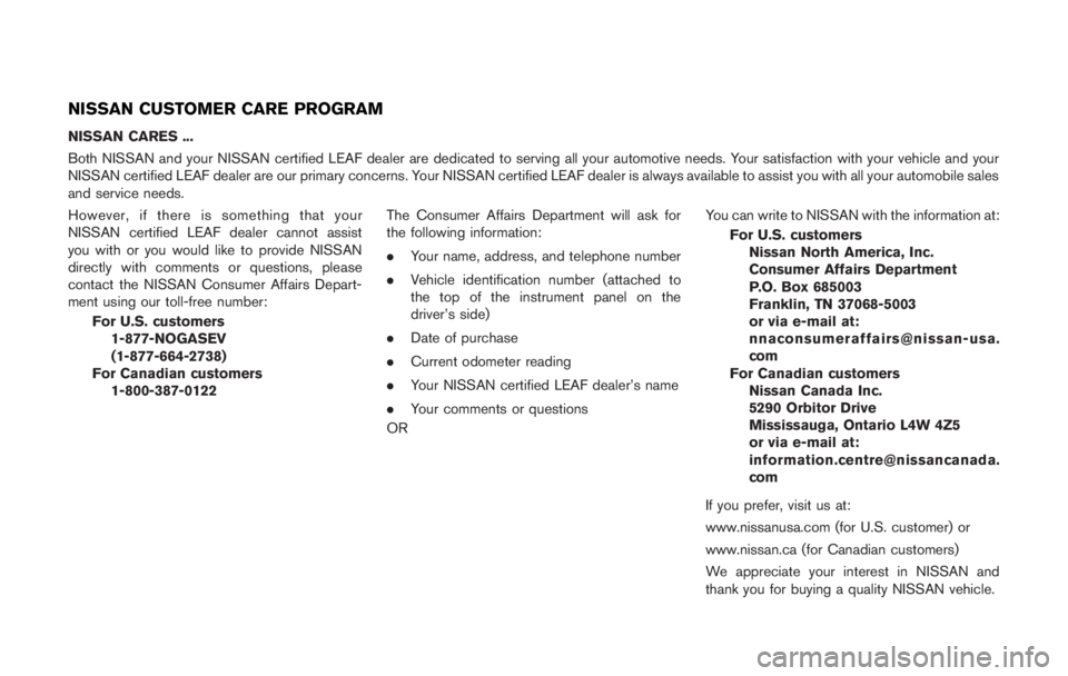 NISSAN LEAF 2011  Owners Manual 