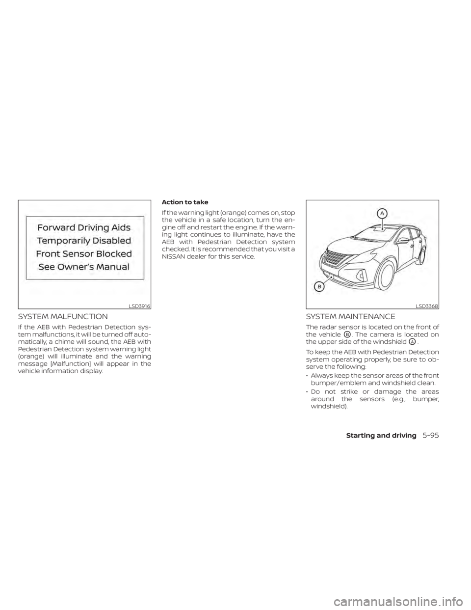 NISSAN MURANO 2022  Owners Manual LSD3916LSD3368 