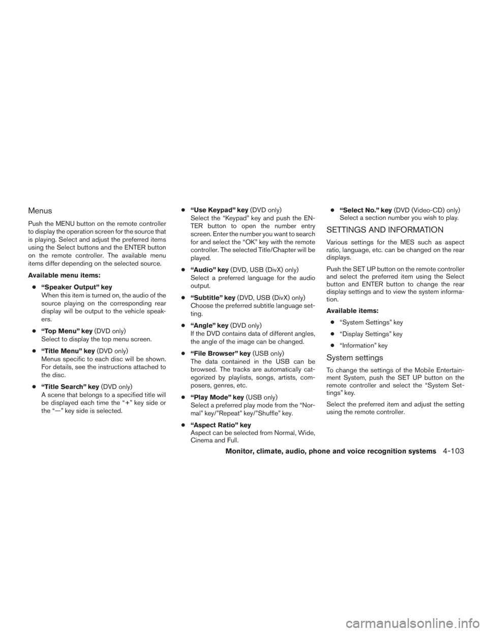 NISSAN PATHFINDER PLATINUM 2016  Owners Manual 