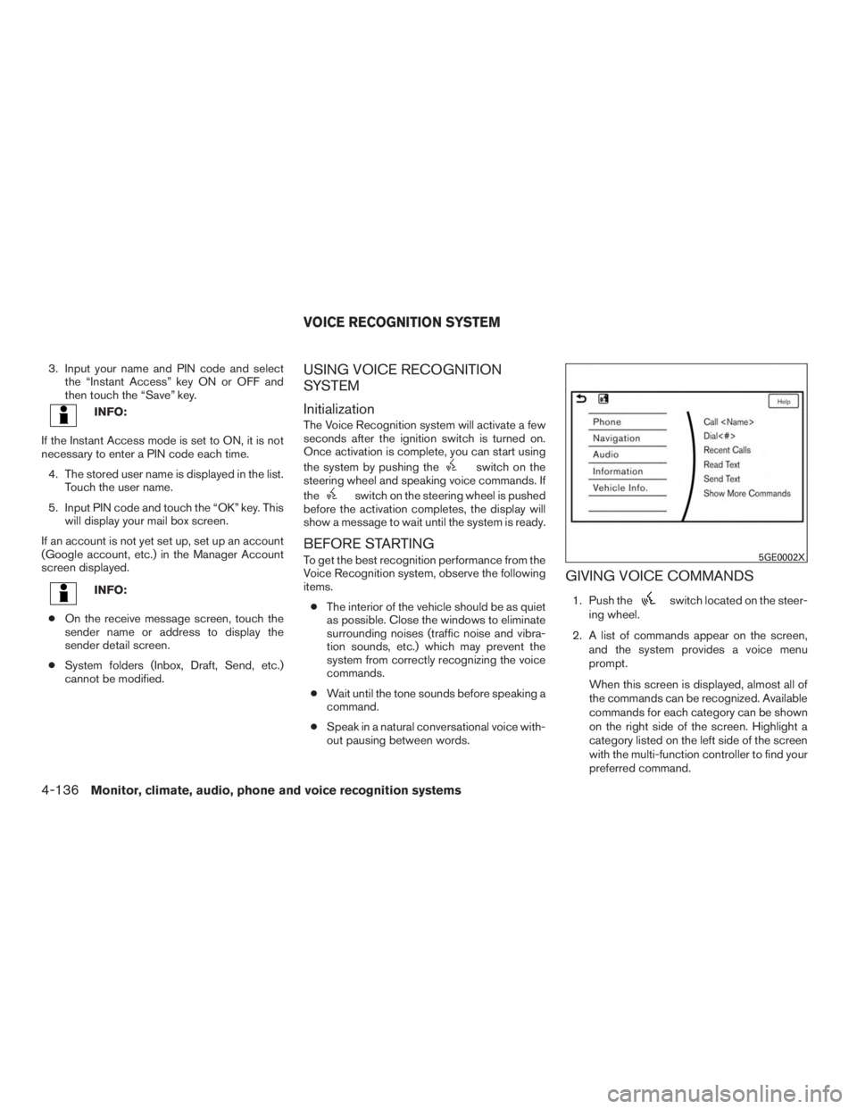 NISSAN PATHFINDER PLATINUM 2016  Owners Manual 