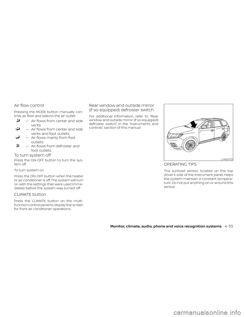 NISSAN PATHFINDER PLATINUM 2018  Owners Manual 