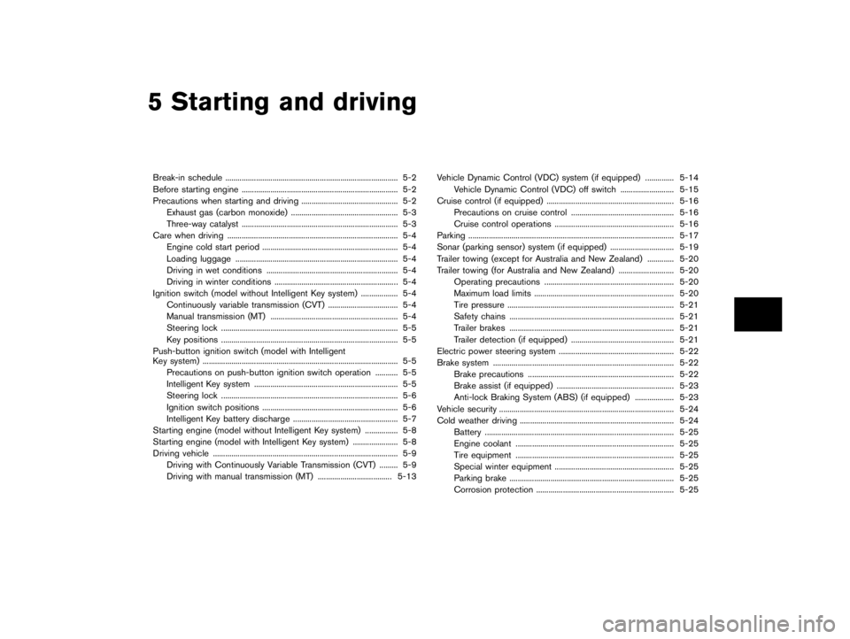 NISSAN PULSAR 2016  Owners Manual  
������� 
�> �(�G�L�W� ����� ���� �0�R�G�H�O� �&����$�@ 
5 Starting anddriving 
Break -inschedule ....
................................................. .........................
