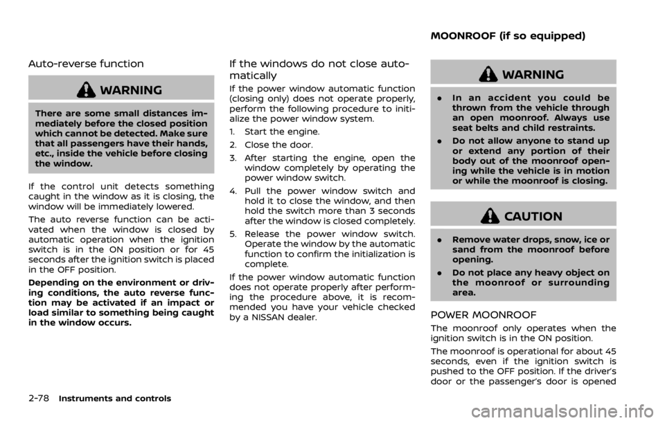 NISSAN ROGUE 2022  Owners Manual Auto-reverse function 
