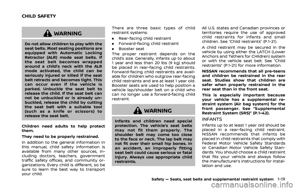 NISSAN ROGUE 2022  Owners Manual WARNING 