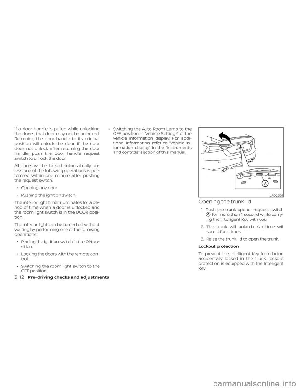 NISSAN MAXIMA PLATINUM 2018  Owners Manual 