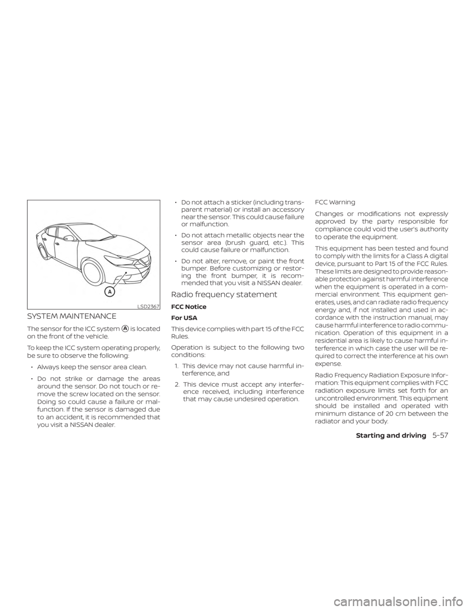 NISSAN MAXIMA PLATINUM 2018  Owners Manual 