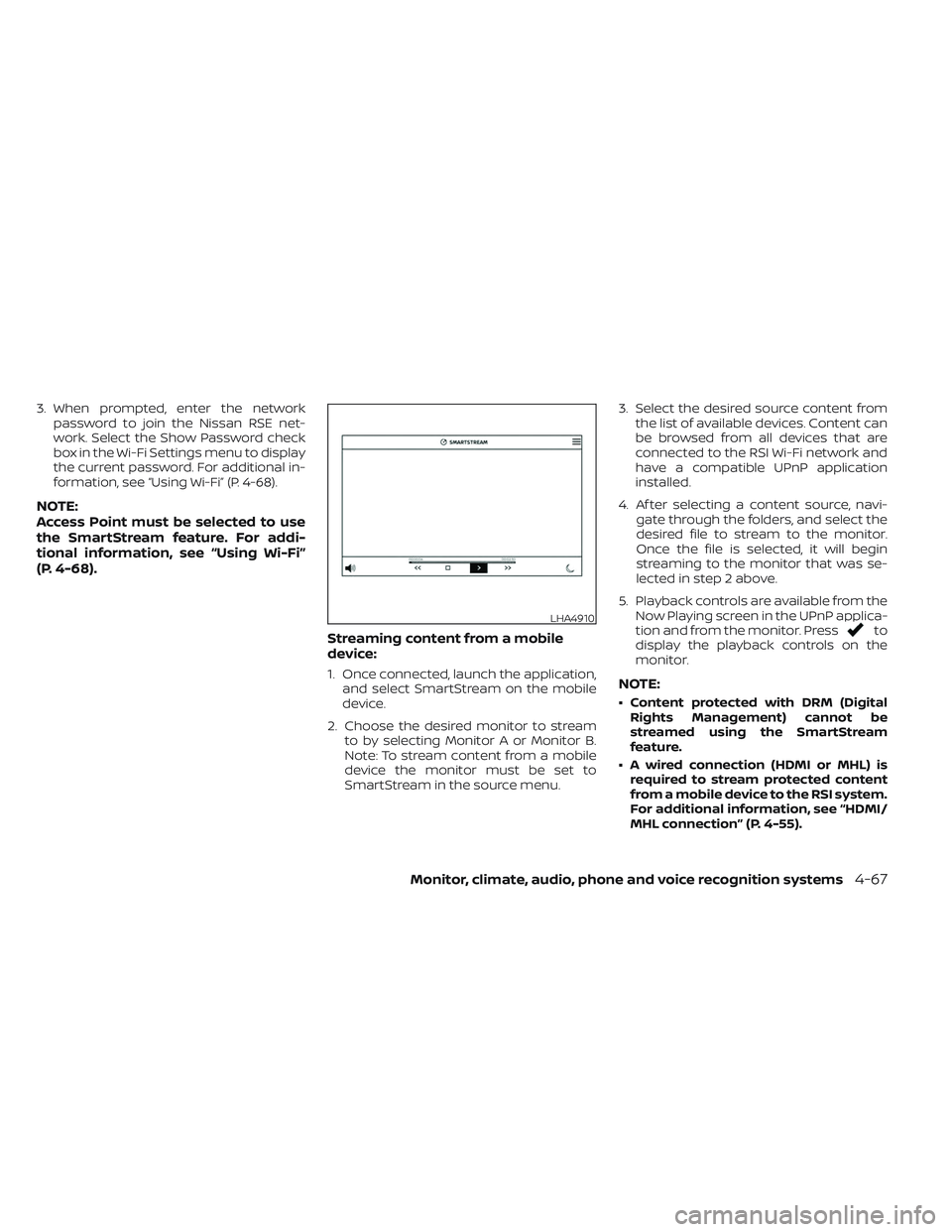 NISSAN TITAN 2023 Owners Manual 3. When prompted, enter the networkpassword to join the Nissan RSE net-
work. Select the Show Password check
box in the Wi-Fi Settings menu to display
the current password. For additional in-
formatio NISSAN TITAN 2023 Owners Manual 3. When prompted, enter the networkpassword to join the Nissan RSE net-
work. Select the Show Password check
box in the Wi-Fi Settings menu to display
the current password. For additional in-
formatio