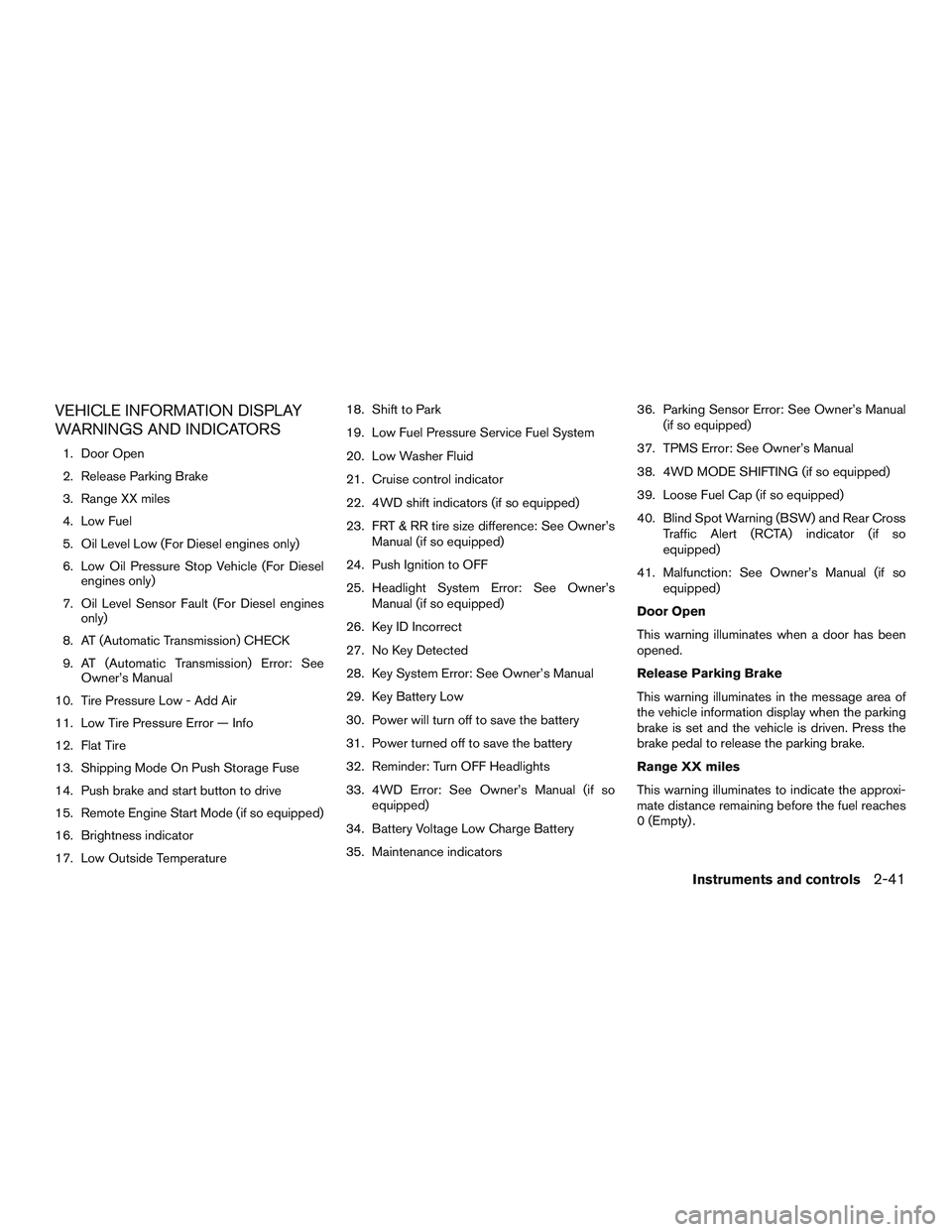 NISSAN TITAN XD 2017  Owners Manual 