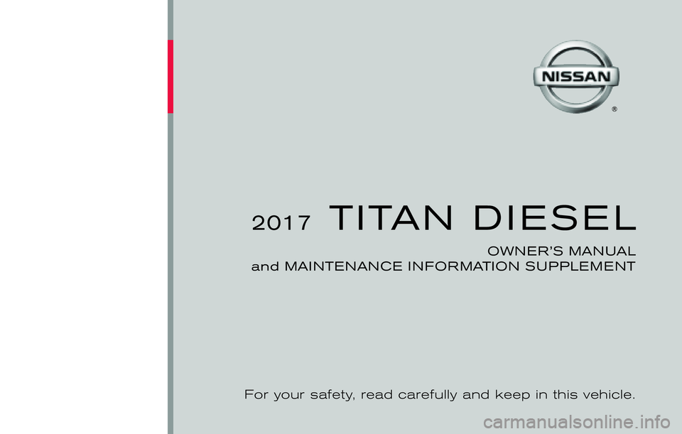 NISSAN TITAN XD 2017  Owners Manual 