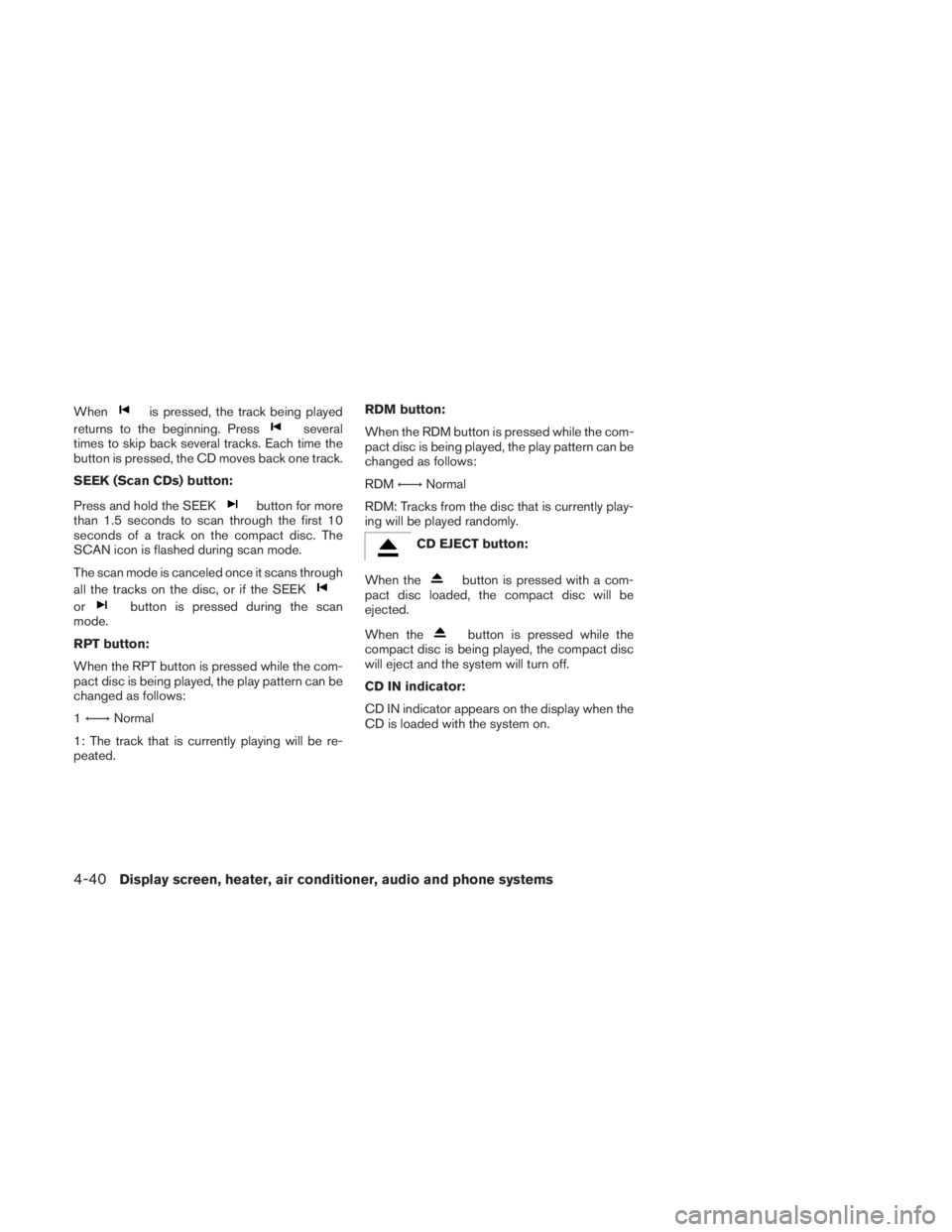 NISSAN TITAN 2011  Owners Manual When 