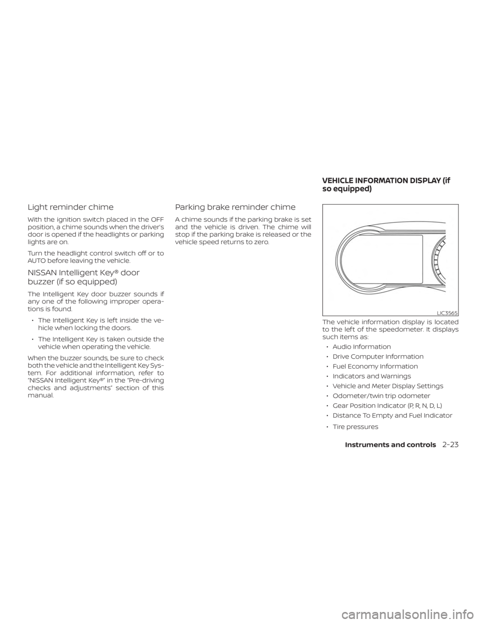 NISSAN VERSA SEDAN 2021  Owners Manual 