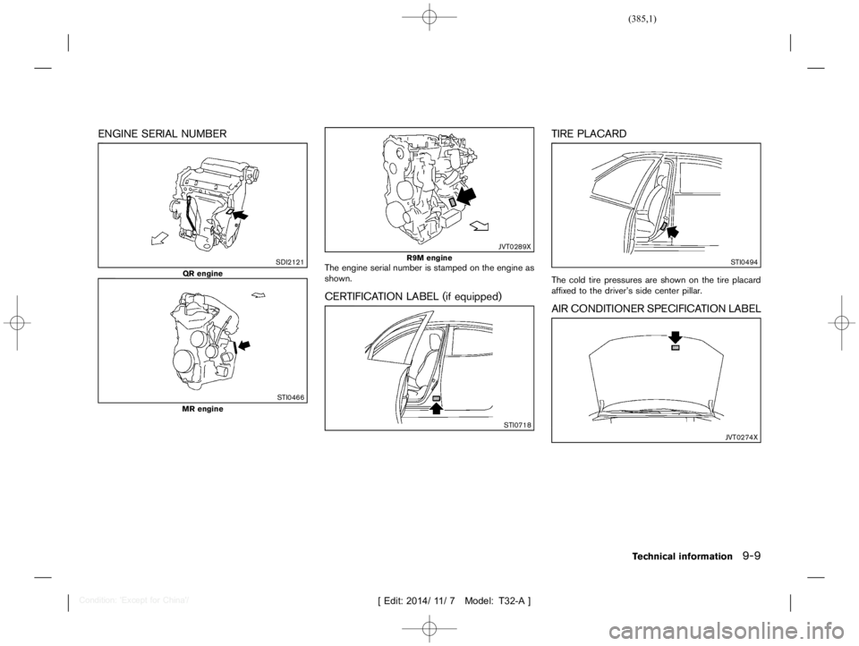 NISSAN X-TRAIL 2020  Owners Manual  
������� 
�> �(�G�L�W� ����� ��� � �0�R�G�H�O� �7����$�@ 
ENGINE SERIALNUMBER 
T32A130 827-C9B26BF 9-B9B9-4E93-A6AC-75 1BC6146D F0 
SDI2121 
QR engine 
STI0466 
MR engine 
JVT028