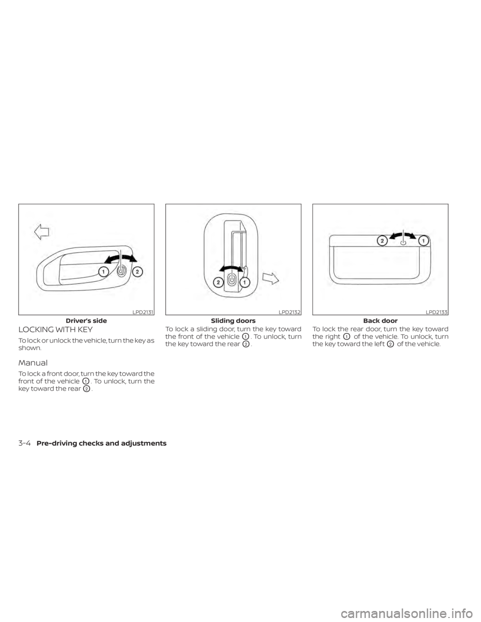 NISSAN NV200 2022  Owners Manual LPD2131
Driver’s side 