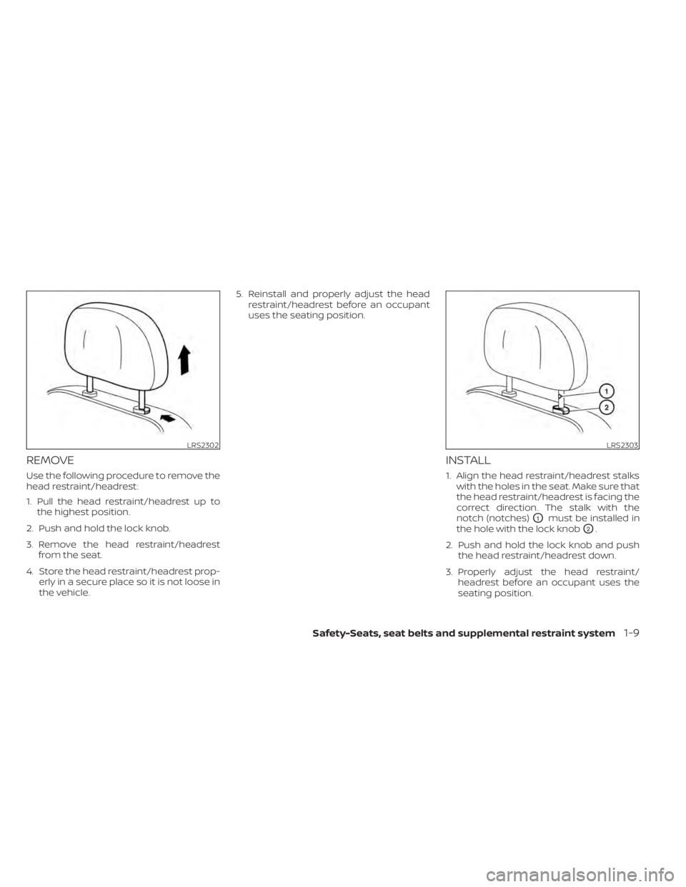 NISSAN NV200 2022  Owners Manual LRS2302LRS2303 