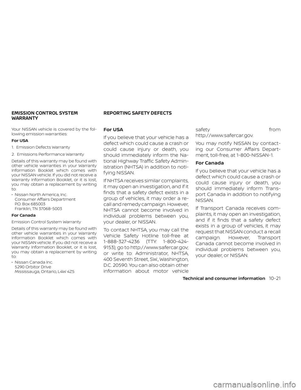 NISSAN NV200 2022  Owners Manual 