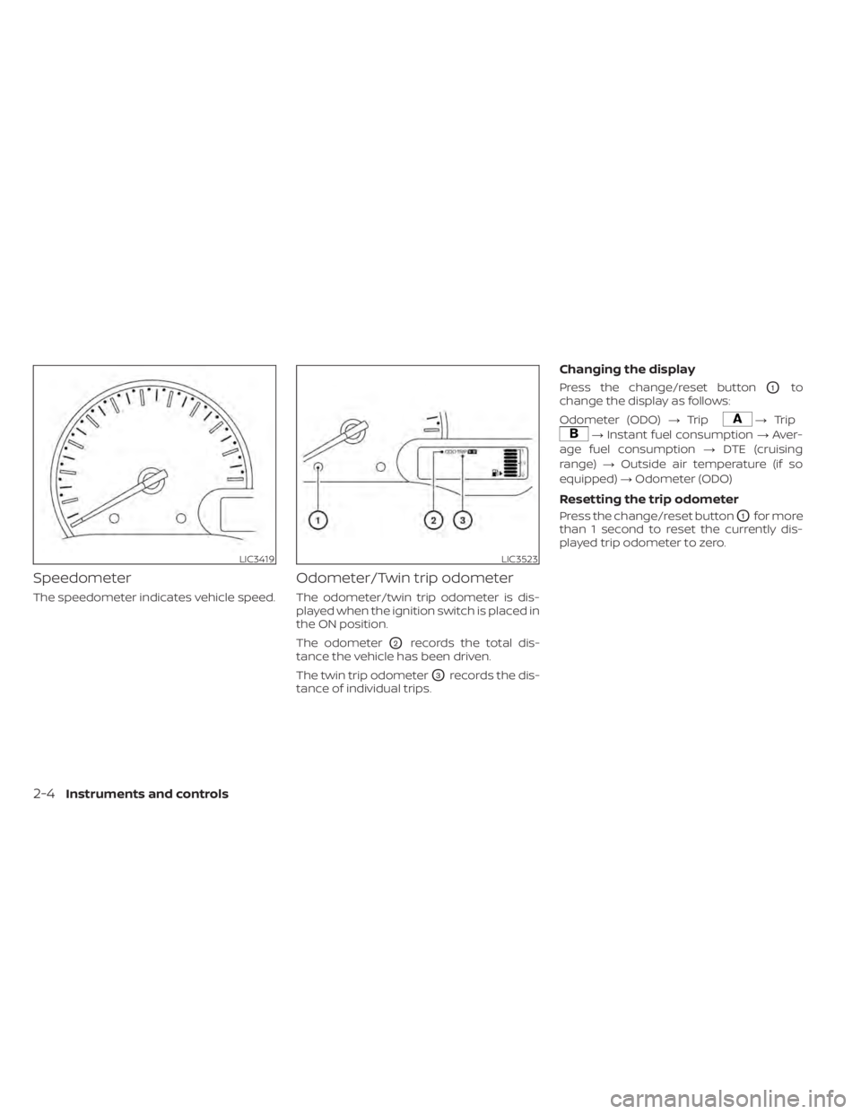NISSAN NV200 2022  Owners Manual LIC3419LIC3523
2-4Instruments and controls 