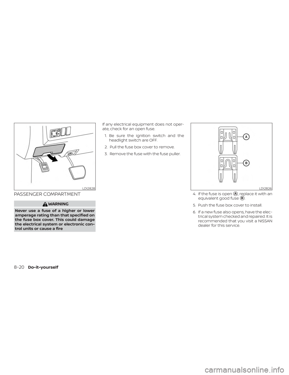 NISSAN NV200 2020  Owners Manual PASSENGER COMPARTMENT 