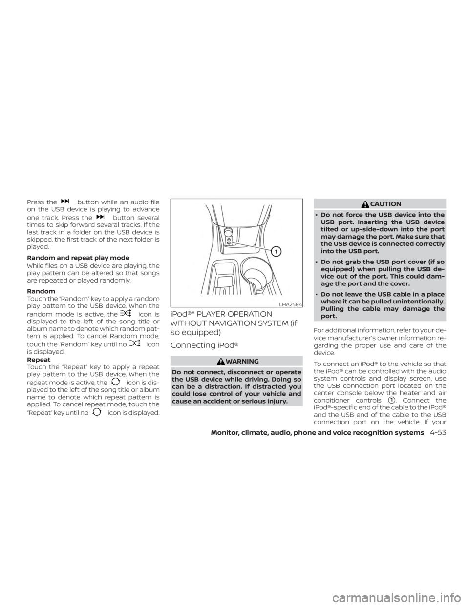 NISSAN NV200 2018  Owners Manual Press the 