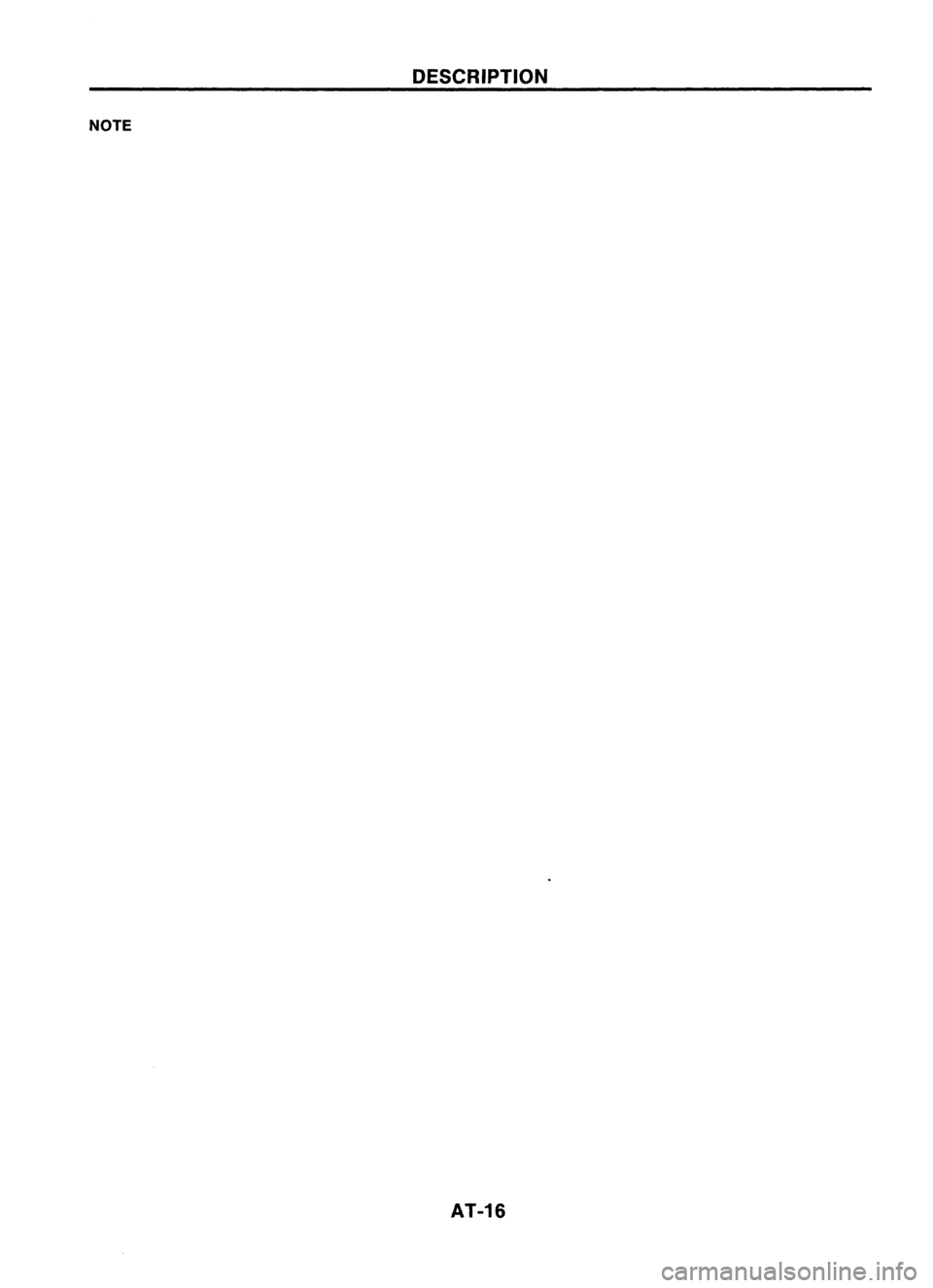 NISSAN ALMERA N15 1995  Service Manual NOTE DESCRIPTION
AT-16 