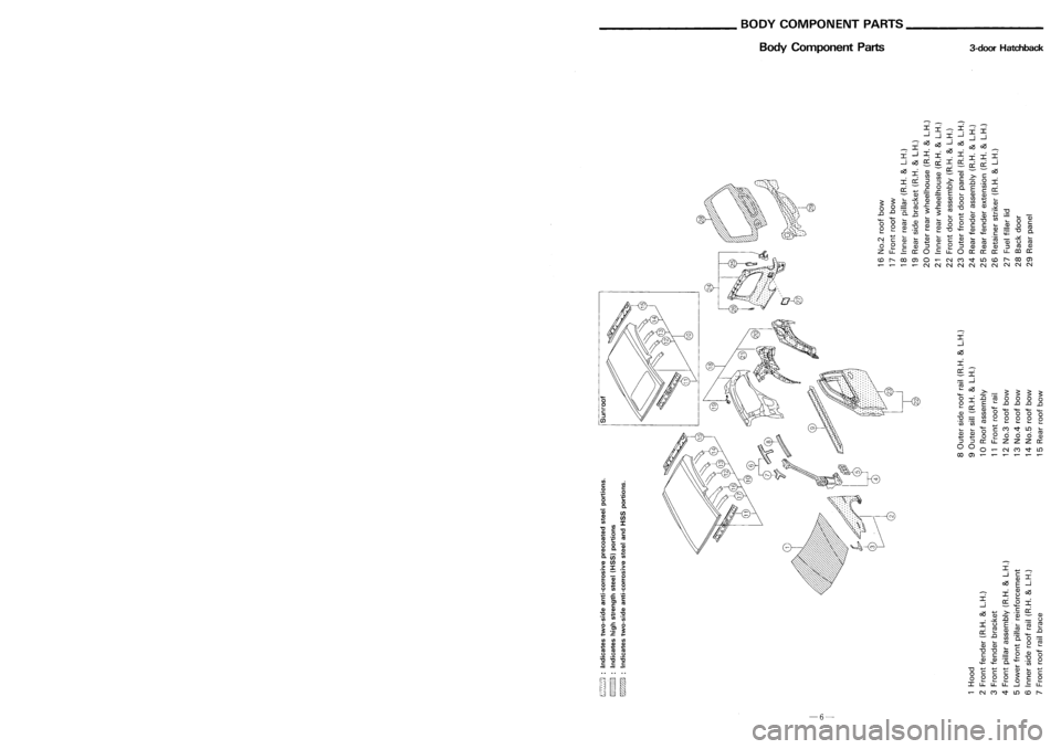 NISSAN ALMERA N15 1995  Service Manual REPLACEMENTOPERATIONS

Outer Sill

3-doorhatchback Body
Component Parts 3-doorHatchback
Service Joint

:r:

cC--:-

-:r:

.co ~

I.- 
c2S

~- 
$
$

'+- 
$
$

0 
:r: 
..0

.co

000
0
0

cC 
E
lo-


