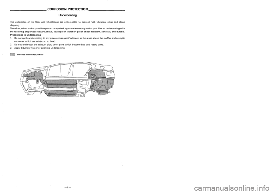 NISSAN ALMERA N15 1995  Service Manual Undercoating REPLACEMENT
OPERATIONS
Front Pillar
(Work afterhoodledge reinforcement hasbeen removed.)
116
1lIl..
(Dri pchannel)

an 
(Outer)
112
c;;;;?

FR

112
112
116
Unit:mm 
<:=i

FR

1lIl..
( Inn