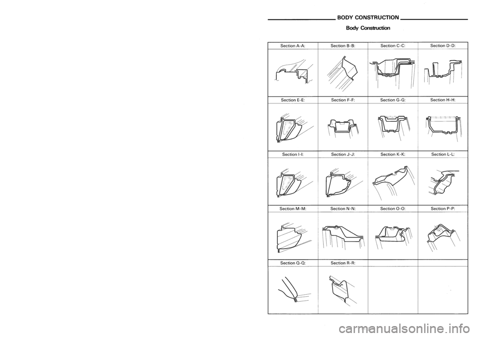 NISSAN ALMERA N15 1995  Service Manual REPLACEMENTOPERATIONS _

------------

RadiatorCoreSupport (PartialReplacement) BODY
CONSTRUCTION _

-----------

BodyConstruction

\

Section
L-L:
Section P-P:
Section
D-D:
Section H-H:
Section K-K:
