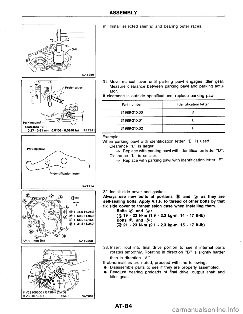 NISSAN AXXESS 1990  Service Repair Manual 