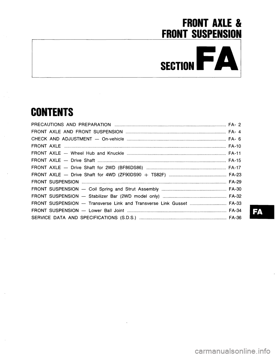 NISSAN AXXESS 1990  Service Repair Manual 