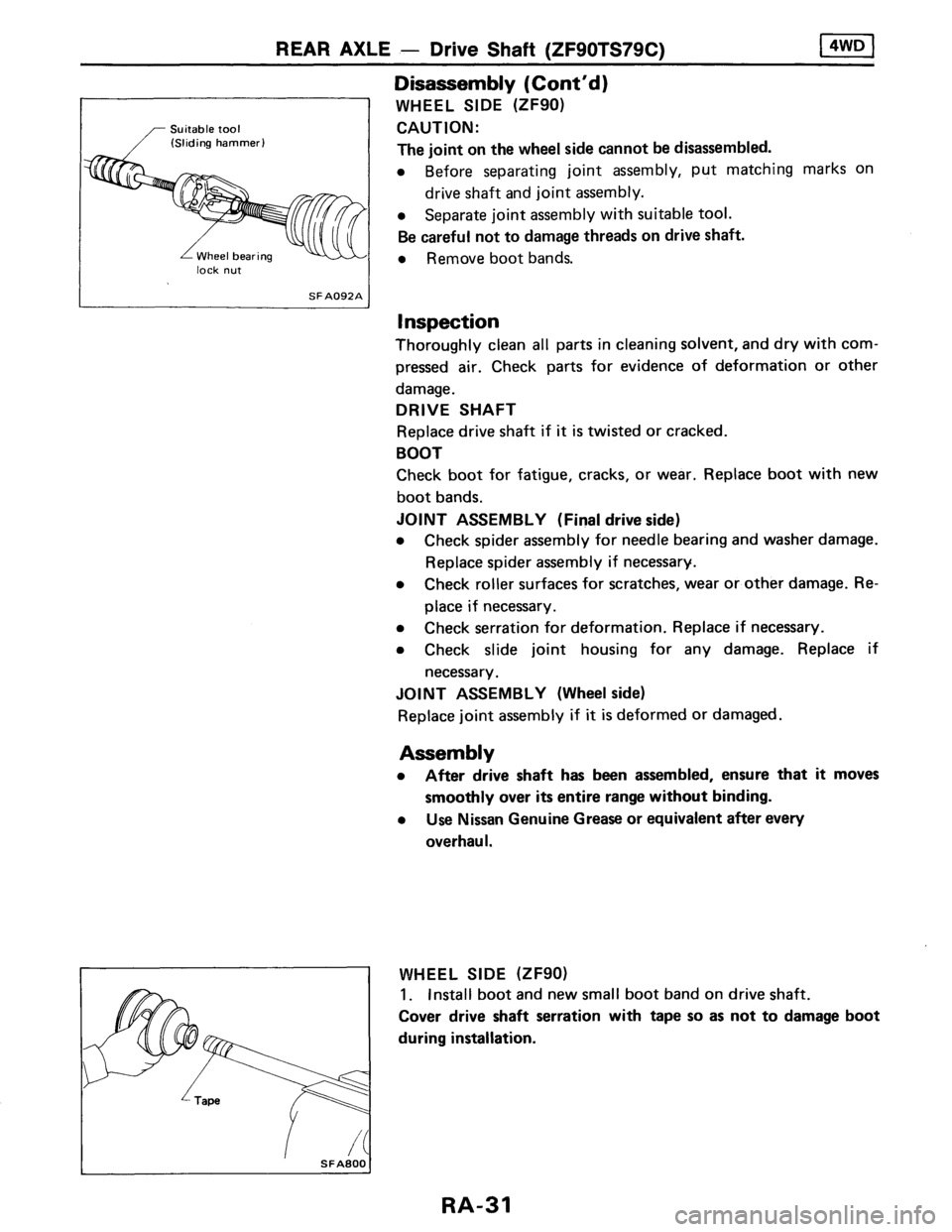 NISSAN AXXESS 1990  Service Repair Manual 