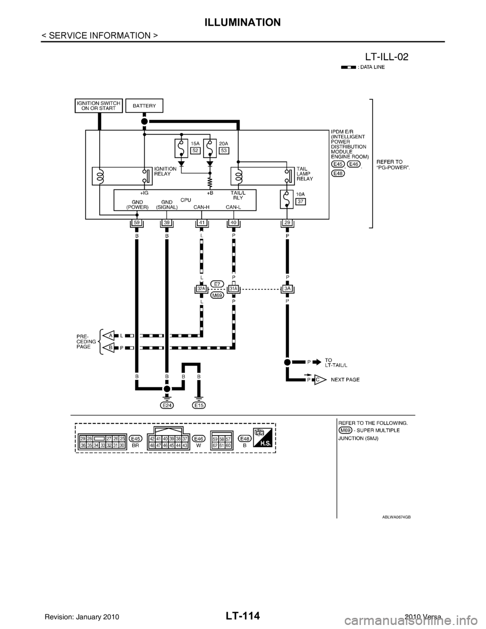 NISSAN LATIO 2010  Service Repair Manual LT-114
< SERVICE INFORMATION >
ILLUMINATION
ABLWA0674GB
Revision: January 20102010 Versa 